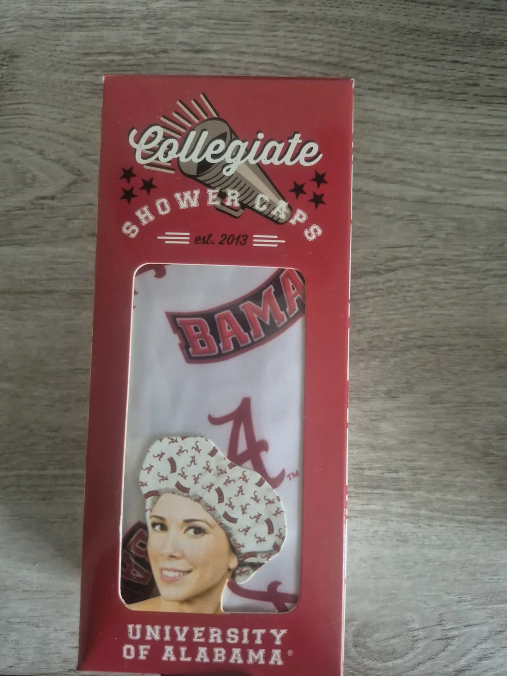 University of Alabama Collegiate Shower Cap - White & Crimson